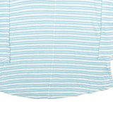 WHITE STUFF Womens Blue & White Striped Basic Top 3/4 Sleeve Round Neck UK 10