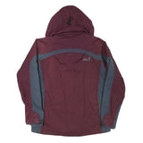 JACK WOLFSKIN Womens Maroon & Blue Outdoor Jacket UK 12 Polyester Blend Zip