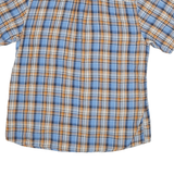 THE NORTH FACE Mens Blue & Brown Plaid Short Sleeve Shirt L Cotton Blend Casual