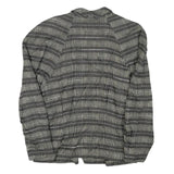 BLACKY DRESS Womens Black Grey Check Jacket M Linen Blend Button Closure Classic