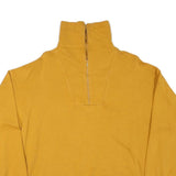 HOLY MOLY Mens Yellow 1/4 Zip Sweatshirt L Cotton Blend Pullover Casual Wear