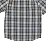 CARHARTT Mens Blue Beige Plaid Shirt M Cotton Blend Short Sleeve Casual