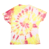 HANES Mens Yellow & Red Tie Dye T-Shirt XL Short Sleeve Crew Neck Cotton