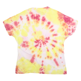 HANES Mens Yellow & Red Tie Dye T-Shirt XL Short Sleeve Crew Neck Cotton