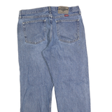 WRANGLER Mens Blue Regular Straight Denim Cotton Medium W33 L30 Zip Casual
