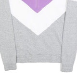 FILA Womens Grey & Purple & White Sweatshirt Collared S Colourblock Cotton Blend