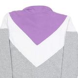 FILA Womens Grey & Purple & White Sweatshirt Collared S Colourblock Cotton Blend