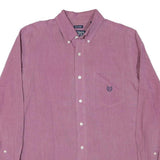 CHAPS Mens Pink Plain Cotton Blend Shirt M Button Down Pocket Casual
