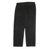 WRANGLER Mens Black Regular Straight Denim Jeans W36 L30 Classic Cotton Zip