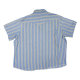 WRANGLER Mens Blue & Cream Striped Cotton Blend Shirt 2XL Casual Western