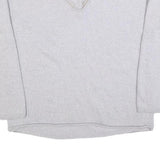 JIGSAW Womens Grey Wool Patterned V-Neck Basic Knit L Jumper Lace Trim Soft