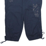 DRESSBARN Womens Navy Blue Casual Shorts UK 12 W32 Embroidered Cotton Blend