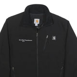 CARHARTT Mens Black Workwear Jacket S Polyester Blend Woven Plain Zip Closure