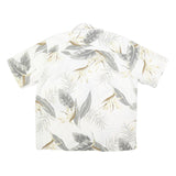 QUIKSILVER Mens White & Beige Leaf Print Shirt L Casual Button-Up Summer
