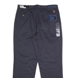 TOMMY HILFIGER Mens Cotton Navy Relaxed Straight Trousers W36 L32 Classic Casual