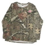 MOSSY OAK Womens Brown & Green Camo Modern XL Long Sleeve Crew Neck T-Shirt