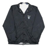 SILVESTER Mens Black Nylon Button Jacket S Plain Lightweight Casual Outerwear