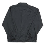 SILVESTER Mens Black Nylon Button Jacket S Plain Lightweight Casual Outerwear