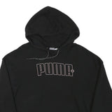 PUMA Mens Black Hooded Pullover Hoodie M Cotton Blend Casual Sweatshirt