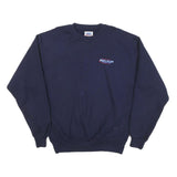 RUSSELL ATHLETIC Mens Navy Blue Sweatshirt L Crew Neck Cotton Blend Pullover