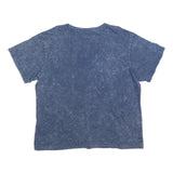 CHAMPION Womens Blue Acid Wash Logo Graphic T-Shirt 2XL Short Sleeve Crew Neck