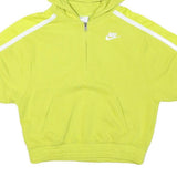 NIKE Mens Yellow Pullover Hoodie M Polyester Blend Lightweight Zip Sportswear