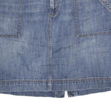 LOFT Womens Blue Denim Mini Cotton Blend Skirt Casual Pockets Zip 2XL