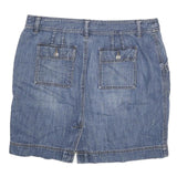 LOFT Womens Blue Denim Mini Cotton Blend Skirt Casual Pockets Zip 2XL