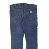 CARHARTT Mens Jeans Blue Regular Straight Denim W38 L32 Paint Splatter Zip