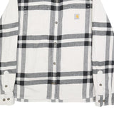 CARHARTT Womens White & Black Plaid Shirt XS Long Sleeve Cotton Casual