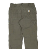 CARHARTT Mens Jeans Olive Regular Straight Denim W32 L30 Workwear Utility Cotton