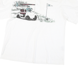 CLASSICS Mens White Burgundy Golf Motif Short Sleeve Polo Shirt L Cotton Blend