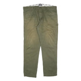 DICKIES Mens Cotton Blend Green Relaxed Straight Trousers W38 L30 Workwear