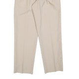 PIERRE LUGET Womens Beige Regular Fit Straight Leg Trousers W32 L32 Zip
