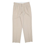 PIERRE LUGET Womens Beige Regular Fit Straight Leg Trousers W32 L32 Zip