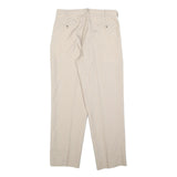 PIERRE LUGET Womens Beige Regular Fit Straight Leg Trousers W32 L32 Zip