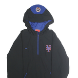 NIKE Mens Black Blue MLB Pullover Jacket S Polyester Hooded Sportswear