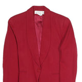 SAVILLE Womens Red Blazer Tailored Sailor Collar Single Button S Woven Jacket