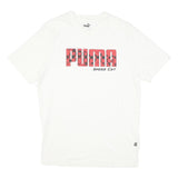 PUMA Mens White Red Graphic Modern T-Shirt L Short Sleeve Crew Neck