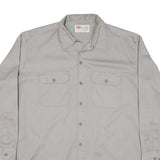 DICKIES Mens Grey Shirt XL Workwear Cotton Blend Utility Long Sleeve