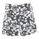 JACK WOLFSKIN Mens Cargo Shorts Black & White Floral L W36 Drawstring Relaxed
