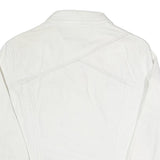 DKNY Womens White Jacket XL Cotton Blend Button Plain Stylish Casual Durable