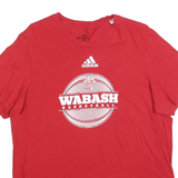 ADIDAS Womens Red Wabash Basketball Graphic T-Shirt L Short Sleeve Crew Neck