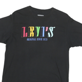 LEVI'S Mens Black Multicolour Logo Graphic T-Shirt M Short Sleeve Crew Neck