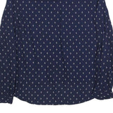ZARA WOMAN Womens Blue Anchor Print Shirt Long Sleeve Button Neck XS Casual