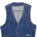 LEE COOPER Womens Blue Denim Vest M Cotton Button Plain Sleeveless Classic Fit