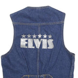 LEE COOPER Womens Blue Denim Vest M Cotton Button Plain Sleeveless Classic Fit