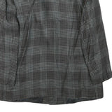 Womens Grey Check Button Jacket M Synthetic Woven Classic Timeless