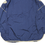 Mens Blue & Cream Polyester Blend Vintage Retro Windbreaker L Jacket Plain Fit