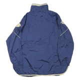 Mens Blue & Cream Polyester Blend Vintage Retro Windbreaker L Jacket Plain Fit